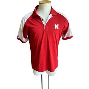 Antiqua Nebraska Cornhuskers red polo size Large